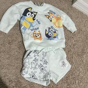 Bluey shorts and sweater